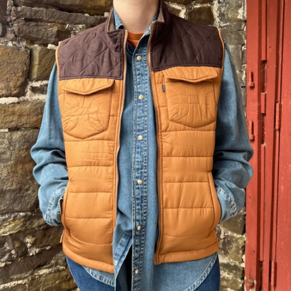 Hooey Men's Brown and Tan Packable Vest